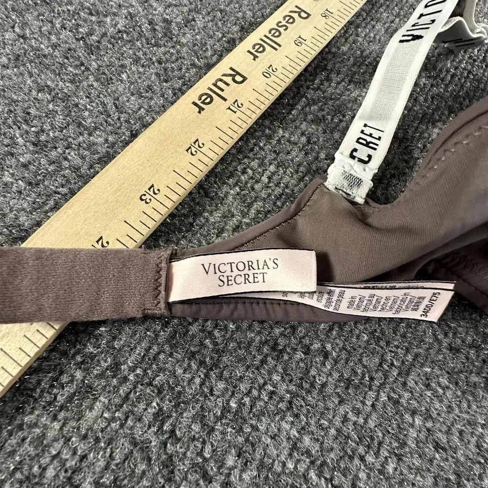 Victoria's Secret T-Shirt‎ Lightly Lined Scoop Demi Bra Logo Strap 34DD #532 - Picture 5 of 11